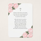 Waterverf Roze Foto Memorial Funeral Prayer Kaart (Achterkant)