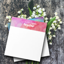 Waterverf roze fuchsia spat witte letter notitieblok