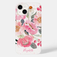 Waterverf Roze Garden Flowers