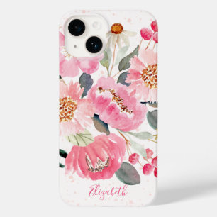 Waterverf Roze Garden Flowers Case-Mate iPhone 14 Hoesje