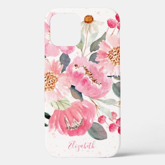 Waterverf Roze Garden Flowers Case-Mate iPhone Case (Achterkant)