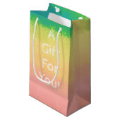 Waterverf, Roze, Geel, Gift Bag - Klein, glanzend Klein Cadeauzakje (Voorkant Gekanteld)