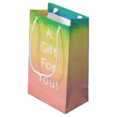 Waterverf, Roze, Geel, Gift Bag - Klein, glanzend Klein Cadeauzakje (Achterkant Gekanteld)