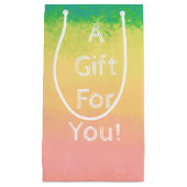 Waterverf, Roze, Geel, Gift Bag - Klein, glanzend Klein Cadeauzakje (Voorkant)