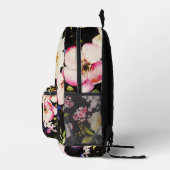 Waterverf roze geel rozen zwarte achtergrond bedrukte rugzak (Rechts)
