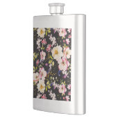 Waterverf roze geel rozen zwarte achtergrond flacon (Links)