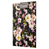 Waterverf roze geel rozen zwarte achtergrond klembord (Links)