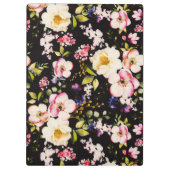 Waterverf roze geel rozen zwarte achtergrond klembord (Achterkant)