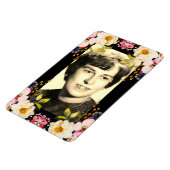 Waterverf roze geel rozen zwarte achtergrond magneet (Linkerzijde)