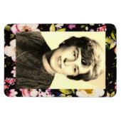 Waterverf roze geel rozen zwarte achtergrond magneet (Horizontaal)