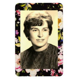 Waterverf roze geel rozen zwarte achtergrond magneet