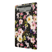 Waterverf roze geel rozen zwarte achtergrond mini klembord (Angled2)