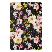 Waterverf roze geel rozen zwarte achtergrond mini klembord (Achterkant)