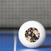 Waterverf roze geel rozen zwarte achtergrond pingpongbal (Net)