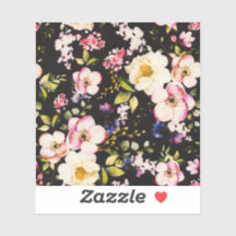 Waterverf roze geel rozen zwarte achtergrond