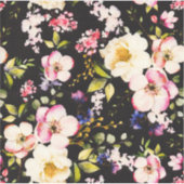 Waterverf roze geel rozen zwarte achtergrond sticker (Voorkant)