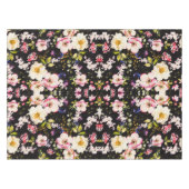 Waterverf roze geel rozen zwarte achtergrond tafelkleed (Voorkant (Horizontaal))