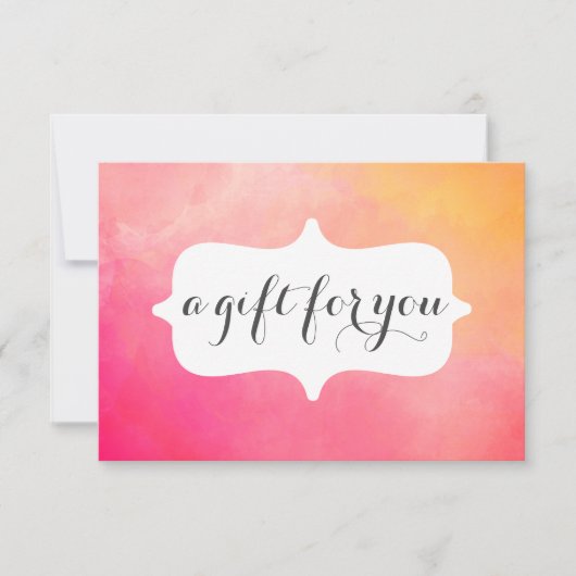 Waterverf Roze Geel Salon Cadeaubon (Voorkant)