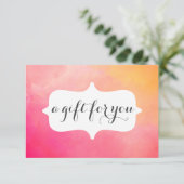 Waterverf Roze Geel Salon Cadeaubon (Staand voorkant)
