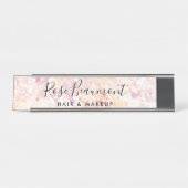 Waterverf Roze Geel Script Handtekening Naam Bord Bureau Naambordje (Voorkant)