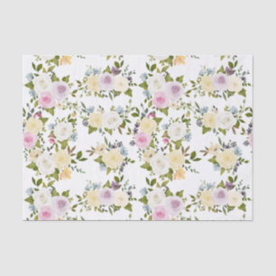 Waterverf Roze Geel Witte Rozen Baby shower Tissuepapier