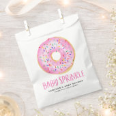 Waterverf Roze Geglazuurde Donut Baby Sprinkle Bedankzakje (Geknipt)