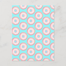 Waterverf Roze Geglazuurde Sprinkle Donuts Briefkaart