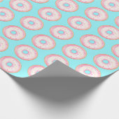 Waterverf Roze Geglazuurde Sprinkle Donuts Cadeaupapier (Hoek)