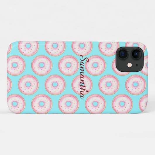 Waterverf Roze Geglazuurde Sprinkle Donuts Case-Mate iPhone Case (Achterkant (horizontaal))