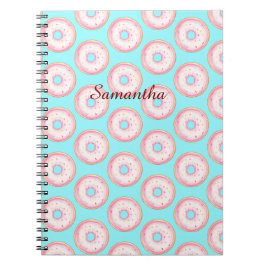 Waterverf Roze Geglazuurde Sprinkle Donuts Notitieboek