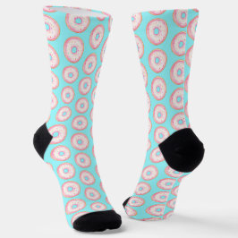 Waterverf Roze Geglazuurde Sprinkle Donuts Sokken