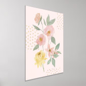 Waterverf Roze gele Floral Folie Afdrukken (Laagn)