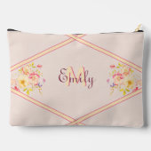 Waterverf Roze Gele Rozen, Lijnen, Monogram Etui (Achterkant)