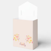 Waterverf Roze Gele Rozen, Monogram Bedankdoosjes (Geopend)