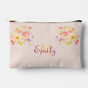 Waterverf Roze Gele Rozen, Monogram Etui