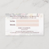 Waterverf Roze Gele Rozen op zwart, Monogram Aanbevelingskaartje (Achterkant)