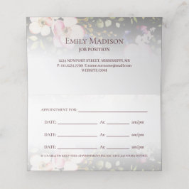 Waterverf Roze Gele Rozen op zwart, Monogram Afsprakenkaart