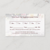 Waterverf Roze Gele Rozen op zwart, Monogram Afsprakenkaartje (Achterkant)