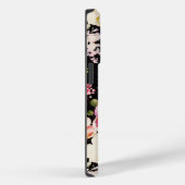 Waterverf Roze Gele Rozen op zwart, Monogram Case-Mate iPhone Case (Achterkant / Rechts)