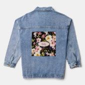 Waterverf Roze Gele Rozen op zwart, Monogram Denim Jacket (Achterkant)