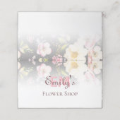 Waterverf Roze Gele Rozen op zwart, Monogram Klantenkaartje (Buitenkant ongevouwen)