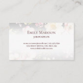 Waterverf Roze Gele Rozen op zwart, Monogram Klantenkaartje (Achterkant)