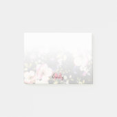 Waterverf Roze Gele Rozen op zwart, Monogram Post-it® Notes (Voorkant)