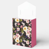 Waterverf Roze & Gele Rozen op Zwart, Verjaardag Bedankdoosjes (Geopend)