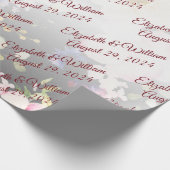 Waterverf Roze Gele Rozen, zwart wazig, Bruiloft Cadeaupapier (Hoek)