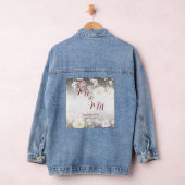 Waterverf Roze Gele Rozen, zwart wazig, Bruiloft Denim Jacket (Hangar)