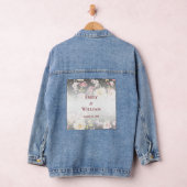 Waterverf Roze Gele Rozen, zwart wazig, Bruiloft Denim Jacket (Hangar)