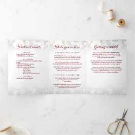 Waterverf Roze Gele Rozen, zwart wazig, Bruiloft Drieluik Programma