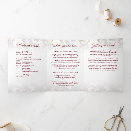 Waterverf Roze Gele Rozen, zwart wazig, Bruiloft Drieluik Programma (Binnen)