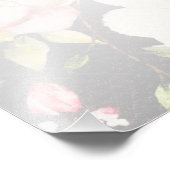 Waterverf Roze Gele Rozen, zwart wazig, Bruiloft Foto Afdruk (Hoek)